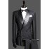 Black Double Breast Wedding Suits Tuxedos | Satin Lapel 2 Pieces for wedding