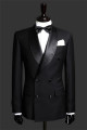 Black Double Breast Wedding Suits Tuxedos | Satin Lapel 2 Pieces for wedding