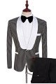 New Arrival Black and White Shawl Lapel Wedding Suits with Dot