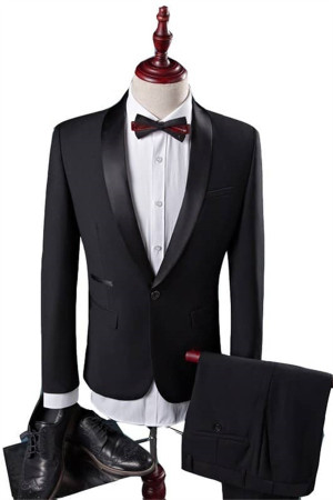 New Arrival Black Groom Tuxedos Groomsmen | Bespoke Shawl Lapel Wedding Suits New Arrival Black Groom Tuxedos Groomsmen | Bespoke Shawl Lapel Wedding Suits