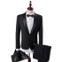 New Arrival Black Groom Tuxedos Groomsmen | Bespoke Shawl Lapel Wedding Suits