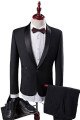 New Arrival Black Groom Tuxedos Groomsmen | Bespoke Shawl Lapel Wedding Suits