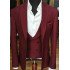 Ruby Peak Lapel 3-Piece Wedding Suit | Chic Prom Suits Tuxedo