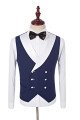 Navy Blue Stylish White Shawl Lapel  One Button Wedding Tuxedos 3 Pieces