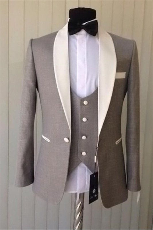 Brown Shawl Lapel Slim Fit One Button 3 Pieces Wedding Tuxedo