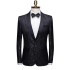Black Jacquard Shawl Lapel Men Suits | Chic Best Fitted Two-Pieces Wedding Groom Tuexdos