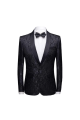 Black Jacquard Shawl Lapel Men Suits | Chic Best Fitted Two-Pieces Wedding Groom Tuexdos