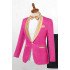 Fashion Hot Pink One Button Chic Best Fitted Wedding Suits