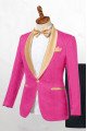 Fashion Hot Pink One Button Chic Best Fitted Wedding Suits