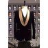 Kaden Black Three-Piece Shawl Lapel Slim Fit Wedding Suits