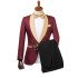 Dominic Fashion Burgundy Best Fitted Jacquard Wedding Suit for Men
