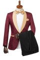 Dominic Fashion Burgundy Best Fitted Jacquard Wedding Suit for Men