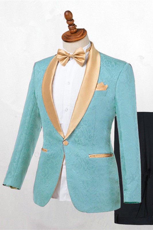 Bespoke Chic Shawl Lapel One Button Wedding Suits