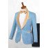 Blue One Button Shawl Lapel Best Fitted Wedding Suits for men