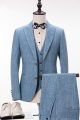 Fashion Blue Linen Suit For Wedding | Peak Lapel Summer Groom and Groomsmen Suits