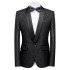 Bespoke Black Jacquard Classic Shawl Lapel Wedding Men Suits