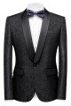 Bespoke Black Jacquard Classic Shawl Lapel Wedding Men Suits