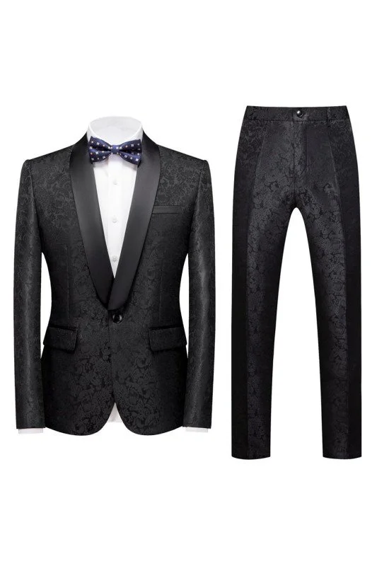 Stylish Shawl Lapel Wedding Suit With Jacquard for Men