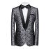 Silver Shawl Lapel Fashion One Button Jacquard Weddig Tuxedo for Men