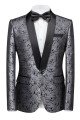Silver Shawl Lapel Fashion One Button Jacquard Weddig Tuxedo for Men