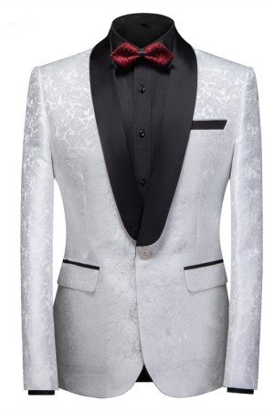 Newest White Jacquard One Buttons Slim Fit Wedding Men Suits Newest White Jacquard One Buttons Slim Fit Wedding Men Suits