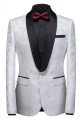 Newest White Jacquard One Buttons Slim Fit Wedding Men Suits
