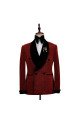 Bespoke Sparkle Red Black Shawl Lapel Double Breasted Chic Wedding Men Suits Bespoke Sparkle Red Black Shawl Lapel Double Breasted Chic Wedding Men Suits