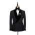 Gorgeous Shawl Lapel Double Breasted Sparkle Black Wedding Suits