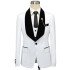 Newest White Jacquard One Button Wedding Men Suits with Black Lapel