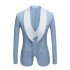 Best Fitted Sky Blue Chic Dot Wedding Groom Suits with Shawl Lapel