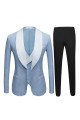 Best Fitted Sky Blue Chic Dot Wedding Groom Suits with Shawl Lapel