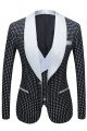 Shane Black Dot Best Fitted Shawl Lapel Wedding Tuxedo for Men