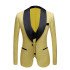 Travis Bespoke Yellow Dot Shawl Lapel Wedding Groom Suits