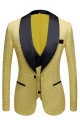 Travis Bespoke Yellow Dot Shawl Lapel Wedding Groom Suits