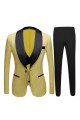 Travis Bespoke Yellow Dot Shawl Lapel Wedding Groom Suits