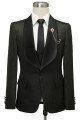 Newest Fashion Black Jacquard Shawl Lapel Wedding Suits