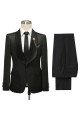 Newest Fashion Black Jacquard Shawl Lapel Wedding Suits