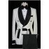 Modern White Jacquard Shawl Lapel Chic Men Suits for Wedding