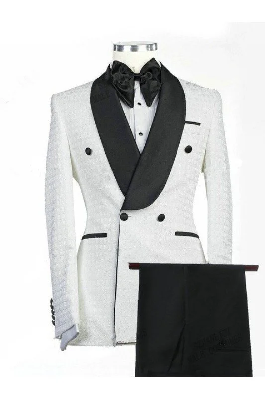 Amazing Navy Blue Gorgeous Bespoke Shawl Lapel Wedding Groom Suits Online