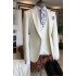 Caiden White 3-Piece Peaked Lapel Bespoke Men Suits for Wedding