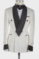 Jaxson White Shawl Lapel Double Breasted Chic Best Fitted Wedding Groom Suit