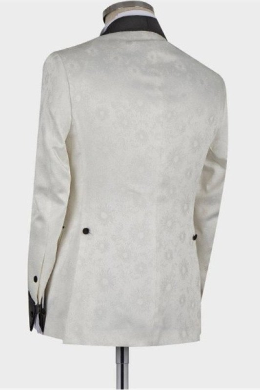 Jaxson White Shawl Lapel Double Breasted Chic Best Fitted Wedding Groom Suit Jaxson White Shawl Lapel Double Breasted Chic Best Fitted Wedding Groom Suit