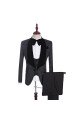 ModernBlack Jacquard Three-Pieces Shawl Lapel Wedding Suits for Men