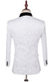 Newest White 3-Piece Chic Jacquard Shawl Lapel Wedding Suits