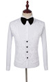 Newest White 3-Piece Chic Jacquard Shawl Lapel Wedding Suits