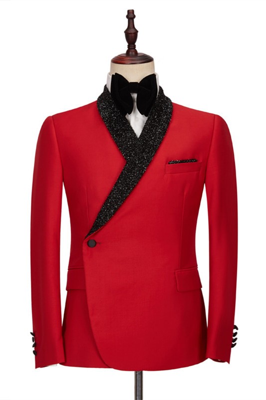 Bespoke Red Shawl Lapel Chic Best Fitted Men Suits for Men