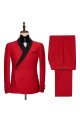 Bespoke Red Shawl Lapel Chic Best Fitted Men Suits for Men