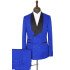 Ramon Royal blue Shawl Lapel Best Fitted Double Breasted Jacquard Wedding Suits