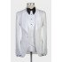 Best Fitted Bespoke Three-Pieces White Jacquard Shawl Lapel Wedding Tuxedo