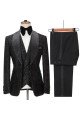 Latest Sparkly Black 3-Piece Shawl Lapel Bespoke Wedding Suit for Men